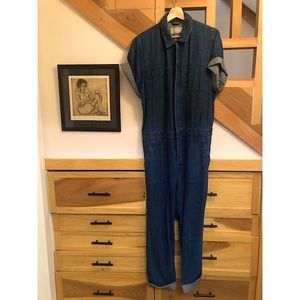 Everlane shortsleeved jean coverall / overalls